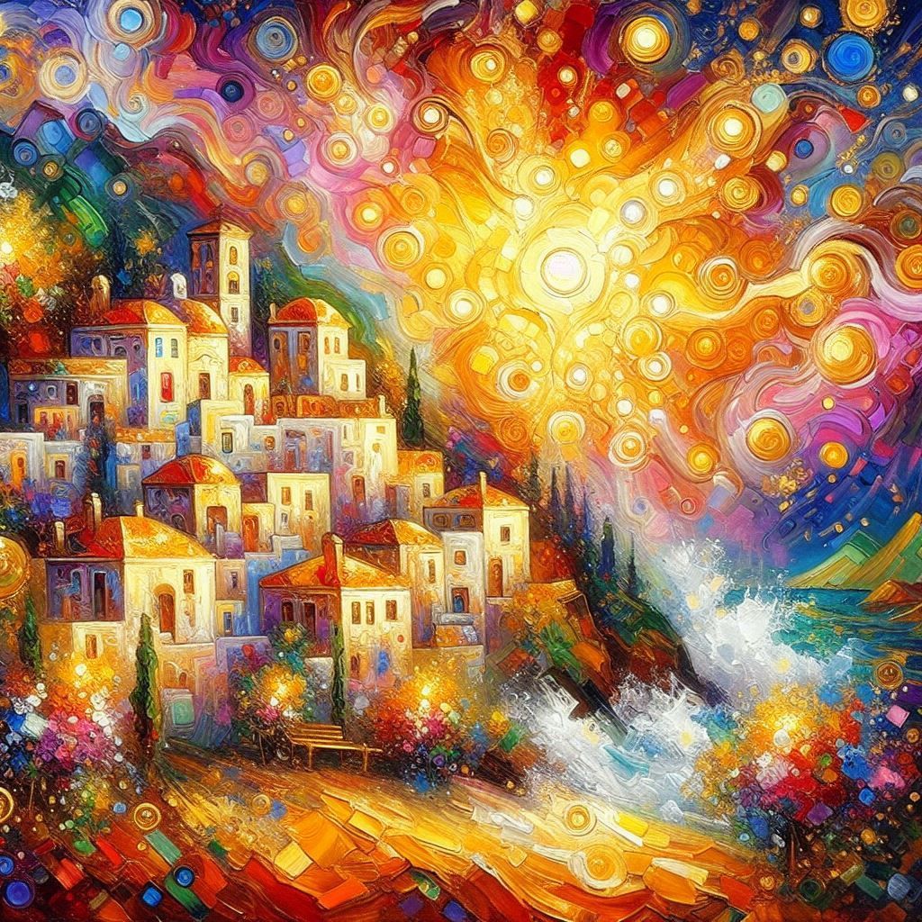 Greek village on a sunny day