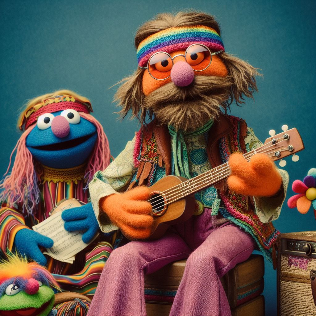 Muppet show in the style of the 60s, hippie style -7 - AI Generated ...