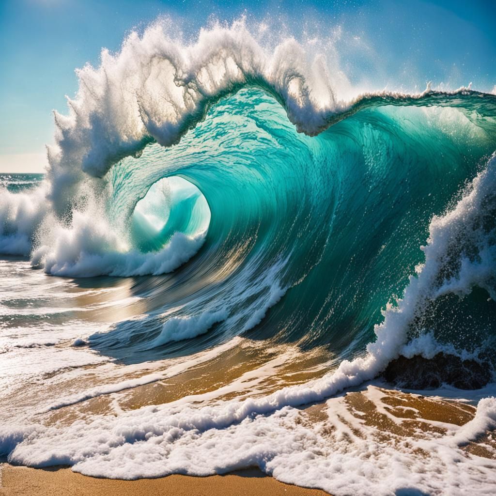 Dynamic Wave Crashing with Expressive Brushstrokes