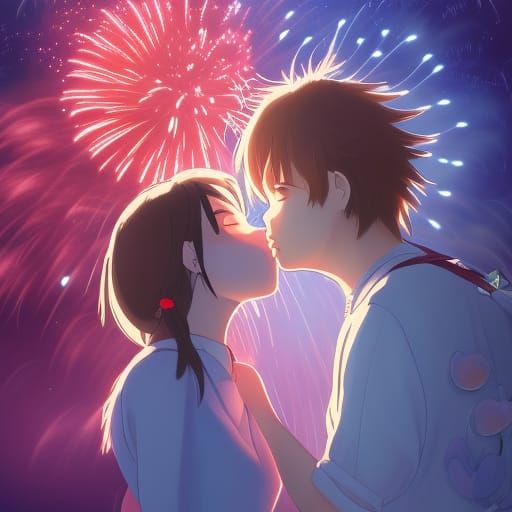 Cute Anime Couple Kiss Wallpaper [1920x1080] : r/Animewallpaper