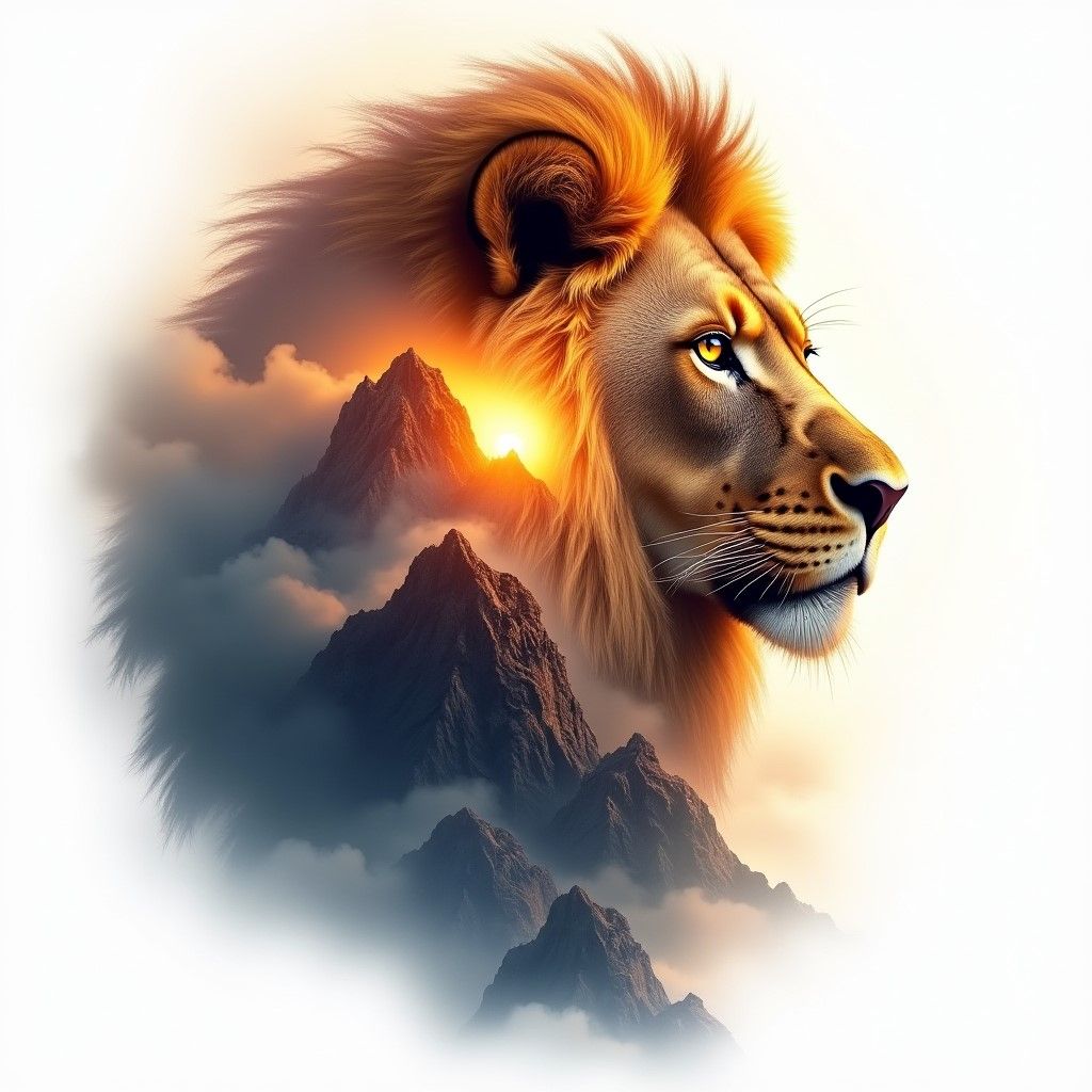 A majestic lion's face