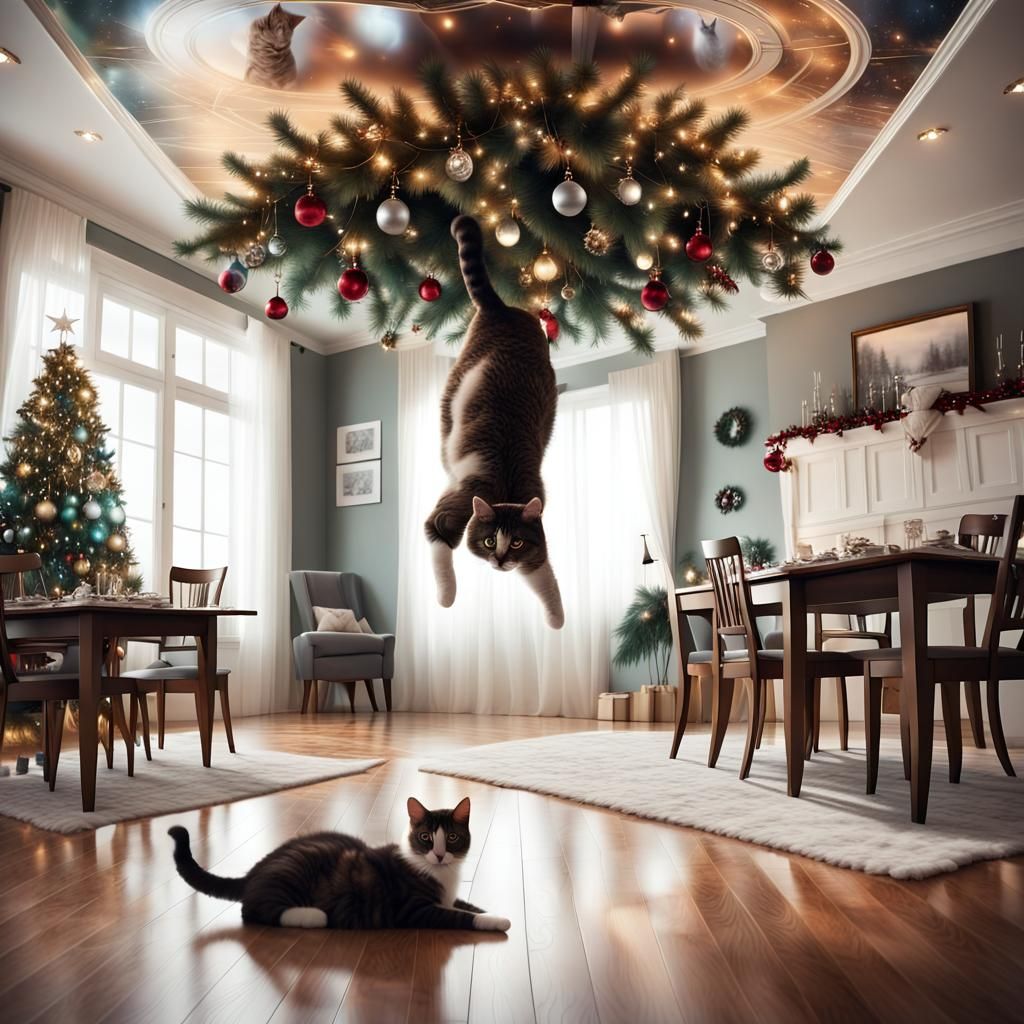 Hanging christmas tree cat best sale