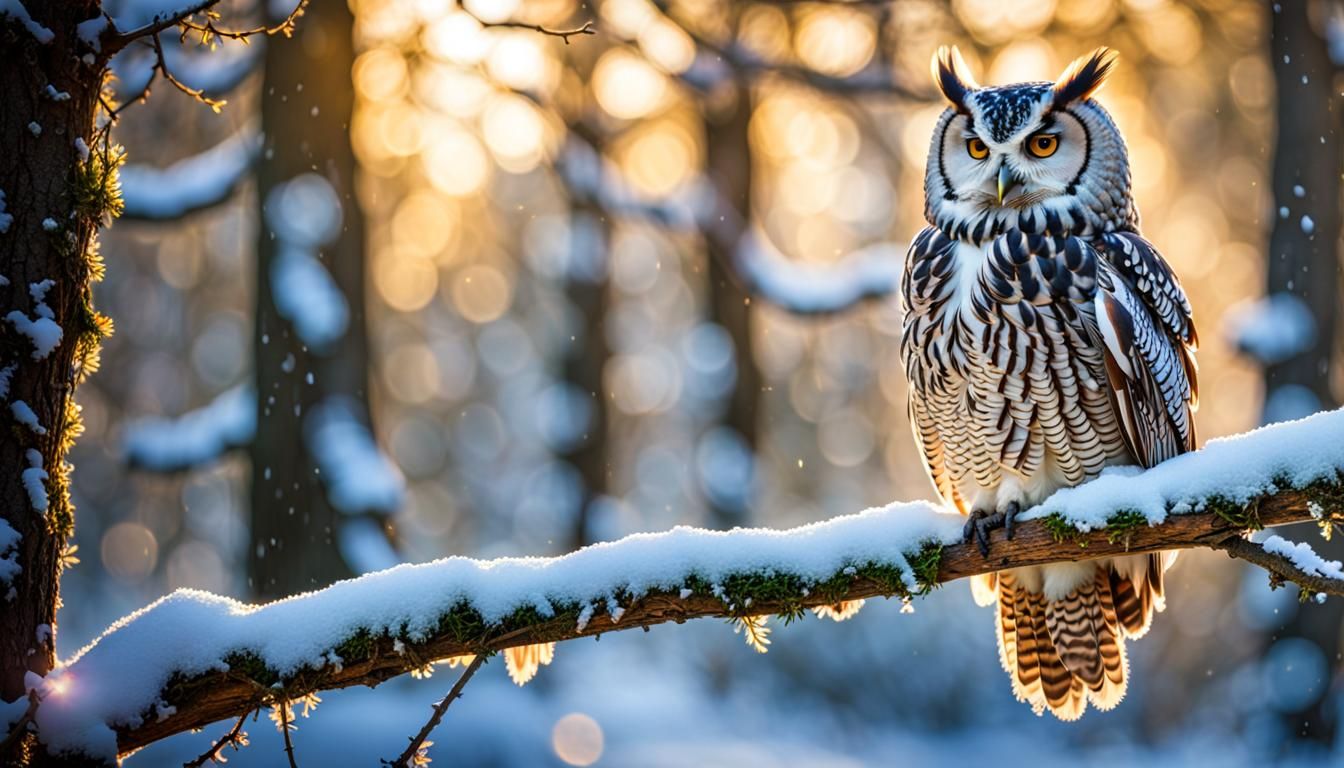 Owl in Snow - AI Generated Artwork - NightCafe Creator