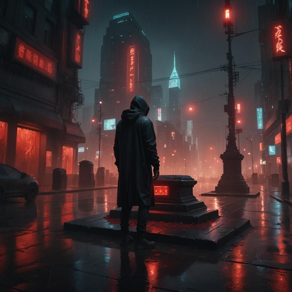 Grave in a city - AI Generated Artwork - NightCafe Creator