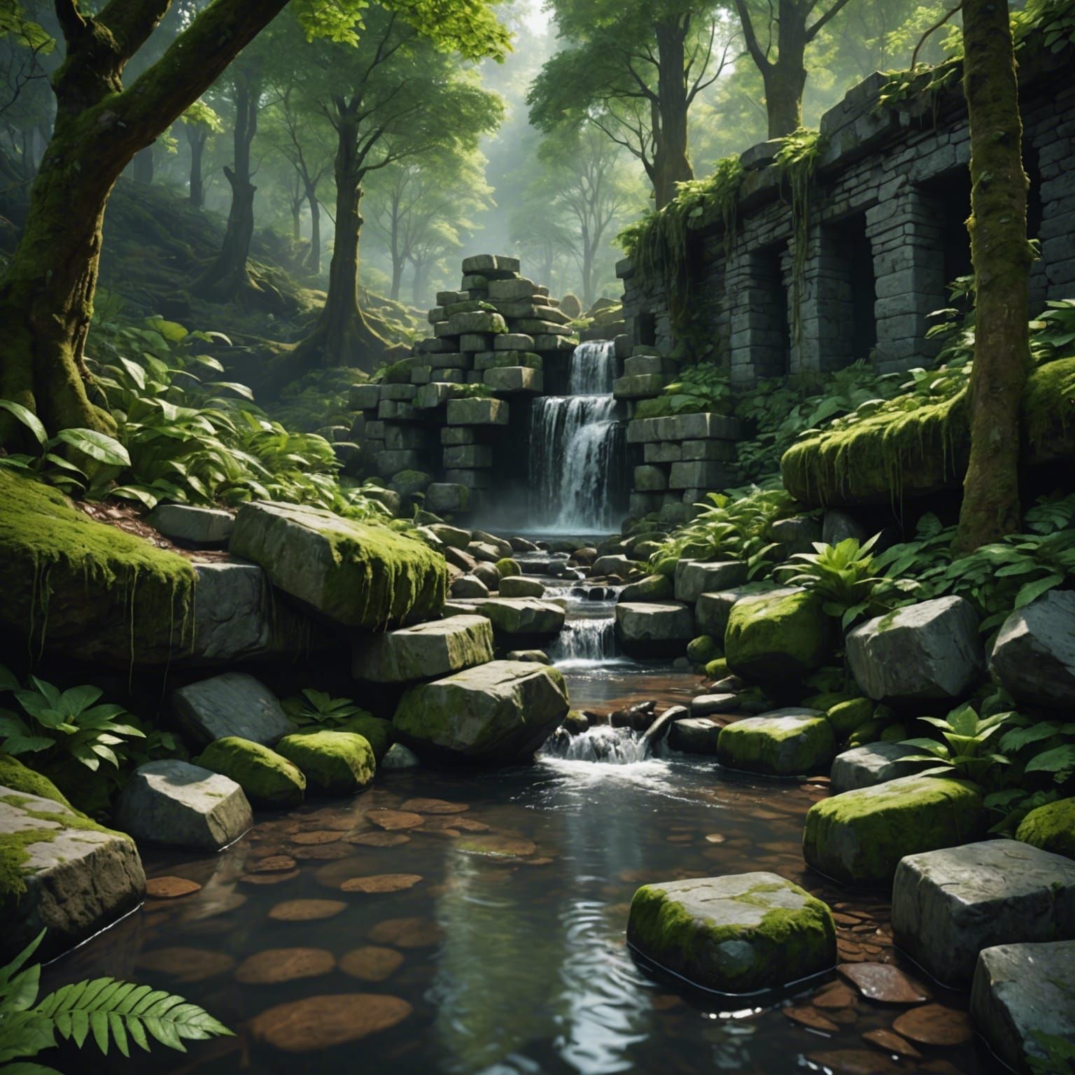 Forest stream  by @Sharoja