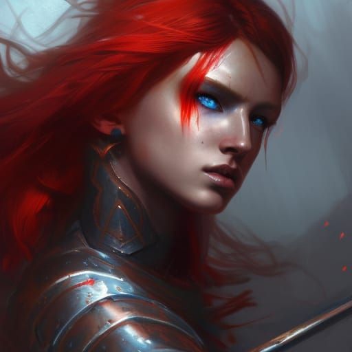 Palkyr (femla Valkyre, D&D portrait)