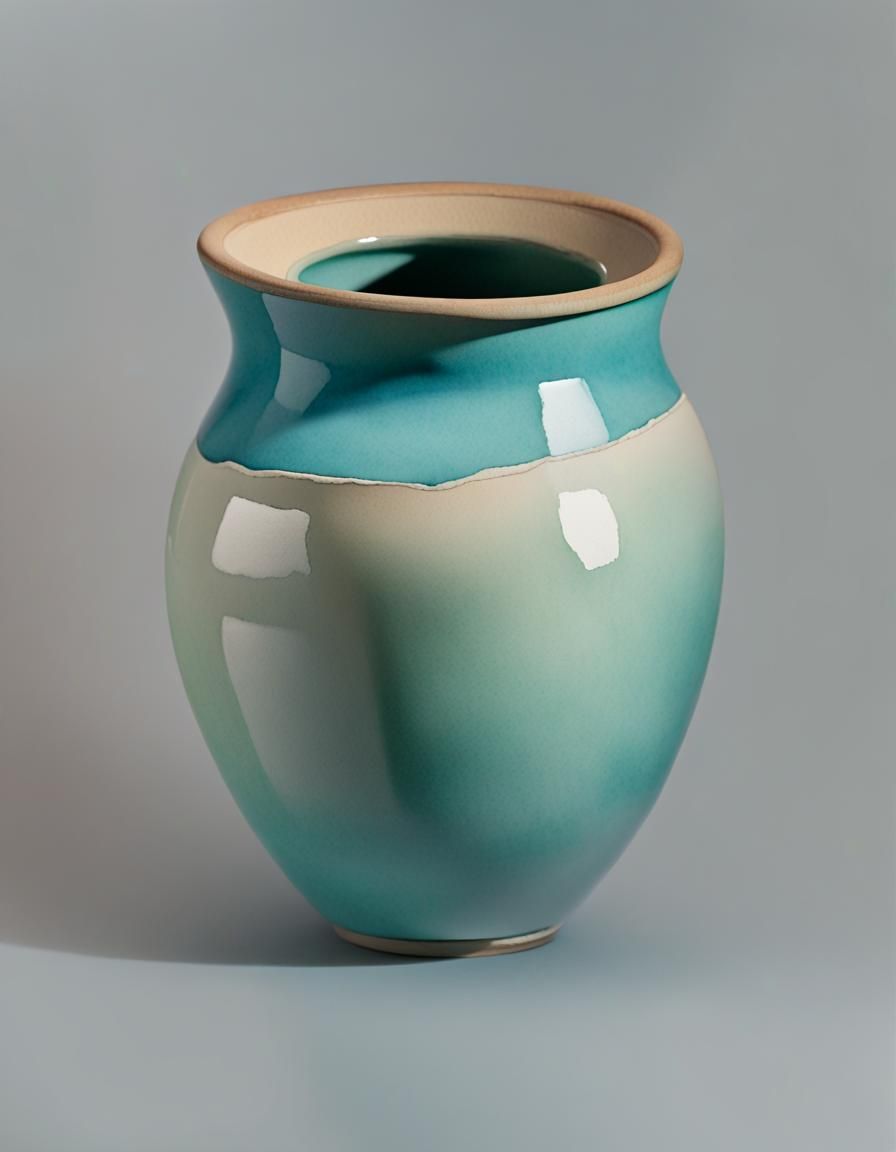 TURQUOISE glazed hand thrown vessel