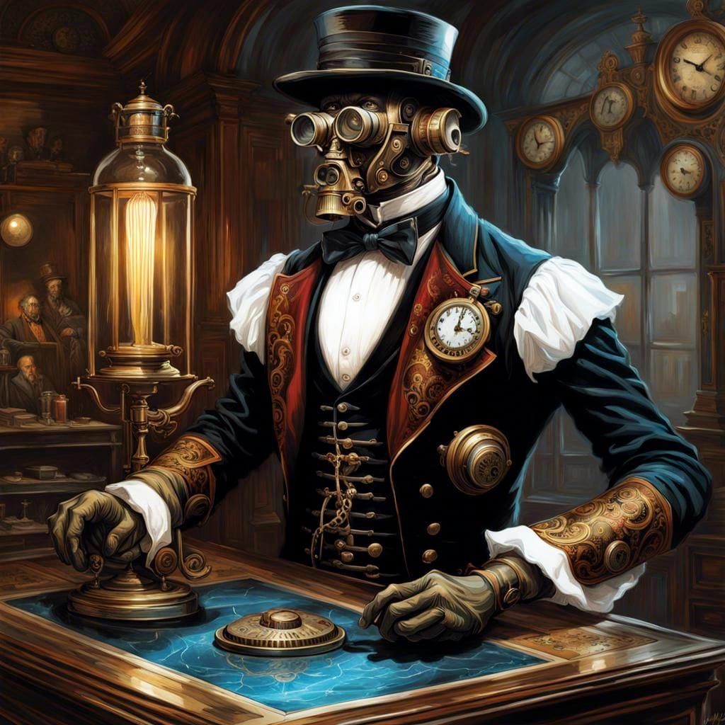 Steampunk Robot Butler  by @MordecAI