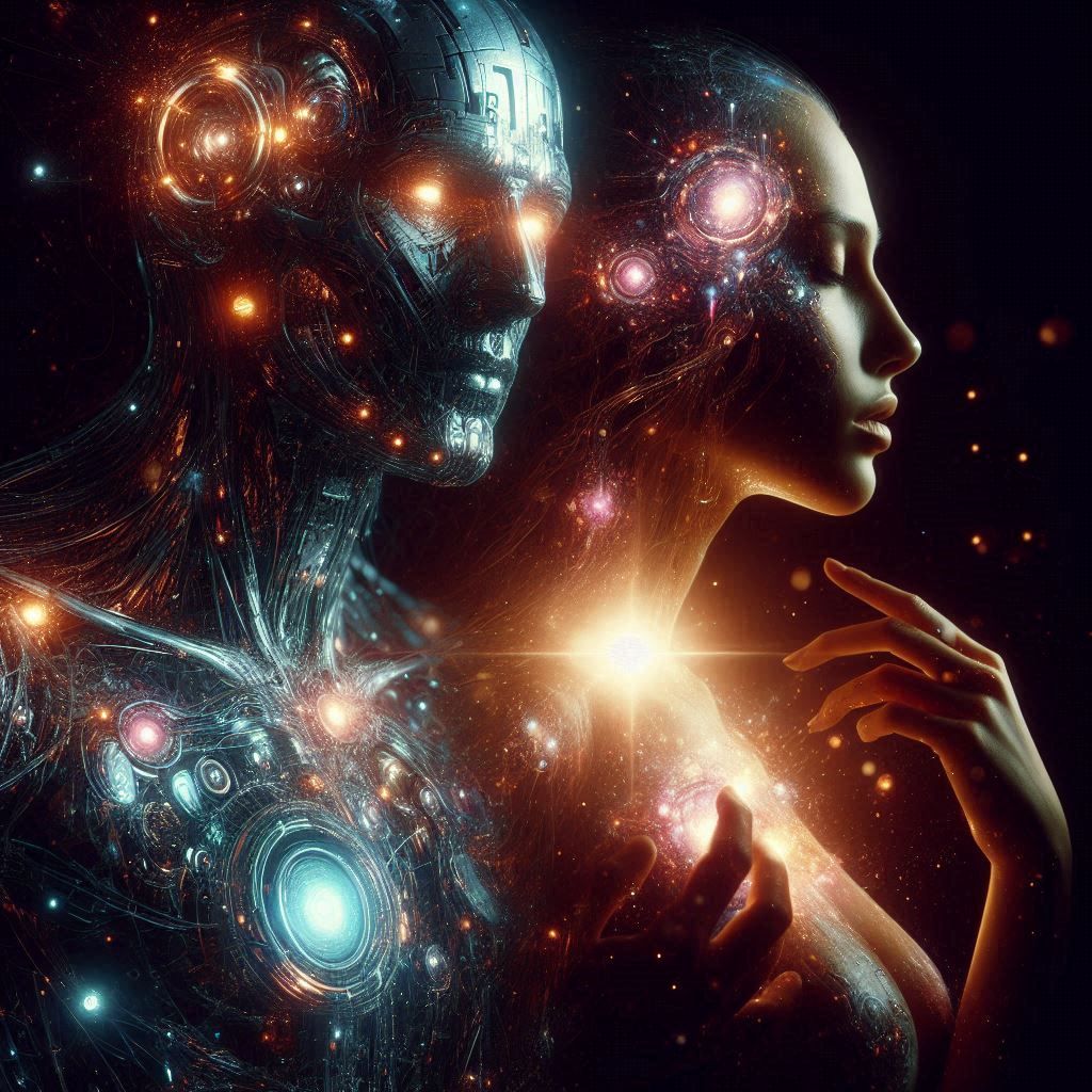 A Transhuman Singularity Trying to Recreate a Distant Precious Memory of its Humanity  by @jeanne