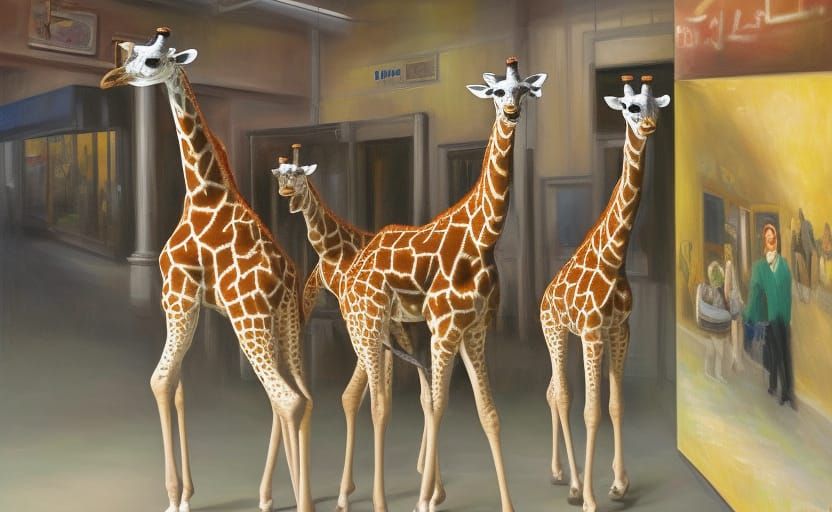 Those laughing giraffes are everywhere these days.