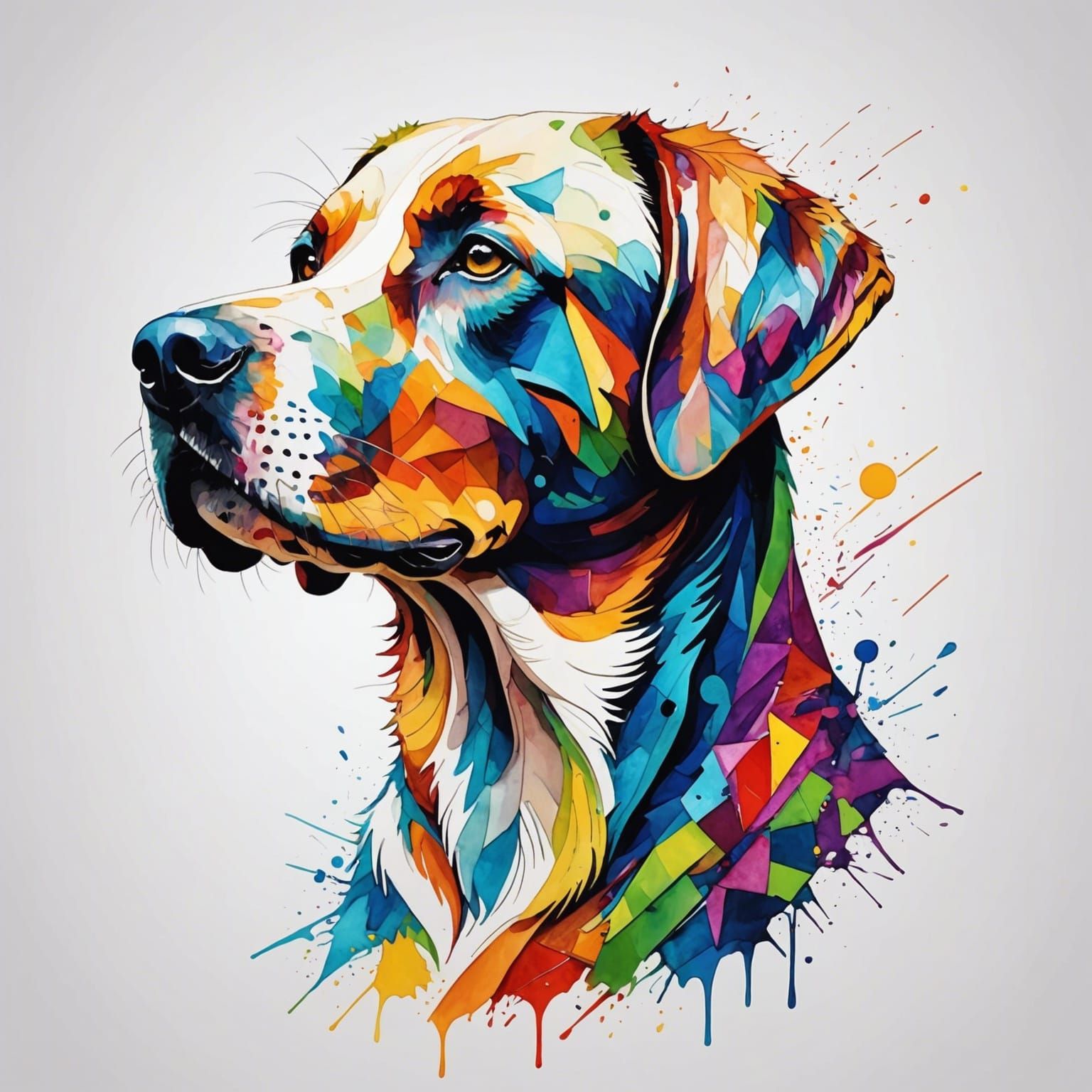 multi-coloured shape Labrador - AI Generated Artwork - NightCafe Creator