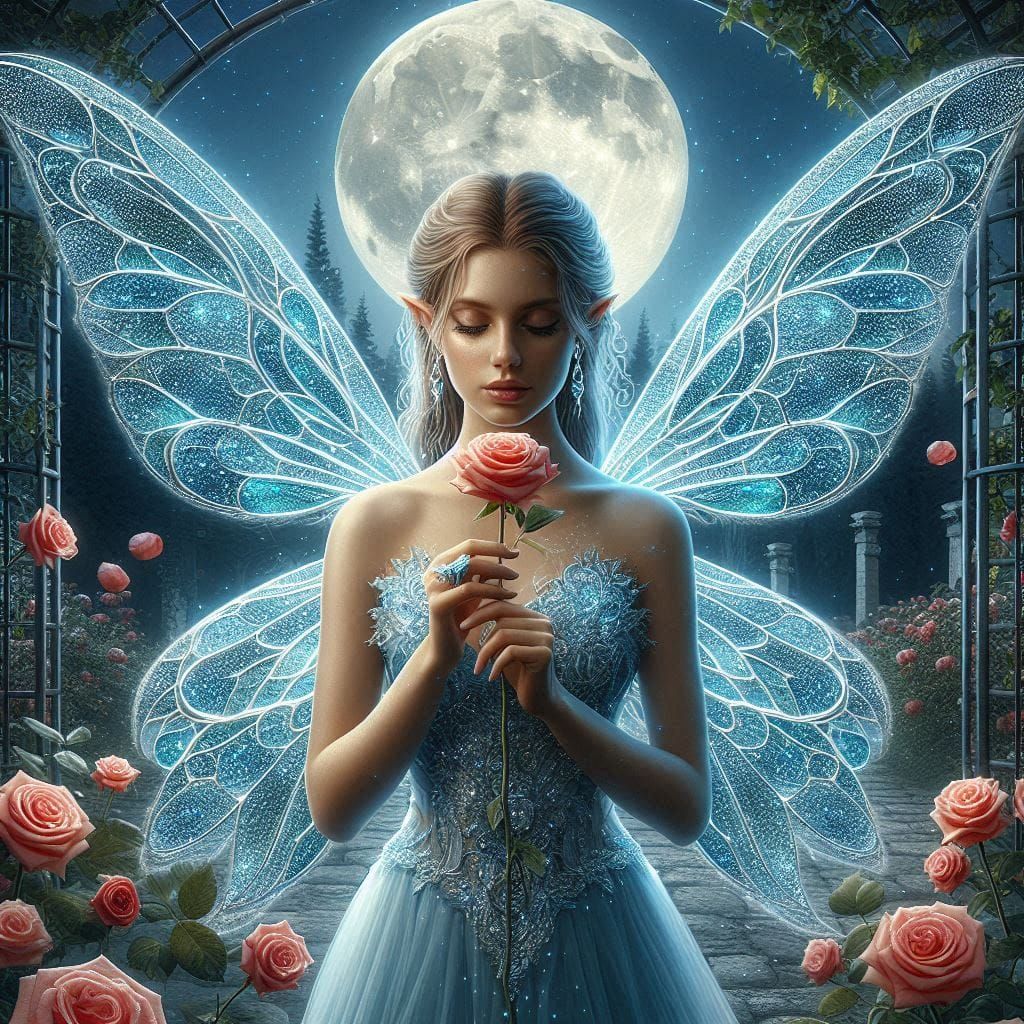 Fairy Smelling a Rose 2