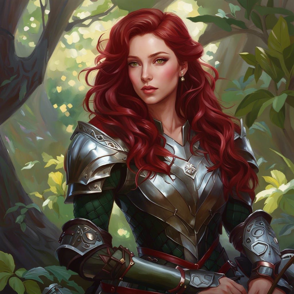 Lady Knight with Red Hair