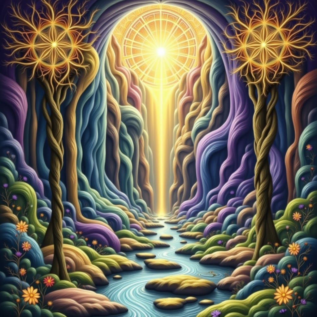 golden waterfall <lora:Sveta I:1.0> <lora:mandala style:1.0> <lora:Bohemian Grunge:1.0> <lora:Woopop:1.0> bohemian Intricate details vibrant...