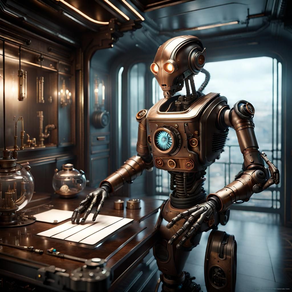 Robot butler - AI Generated Artwork - NightCafe Creator
