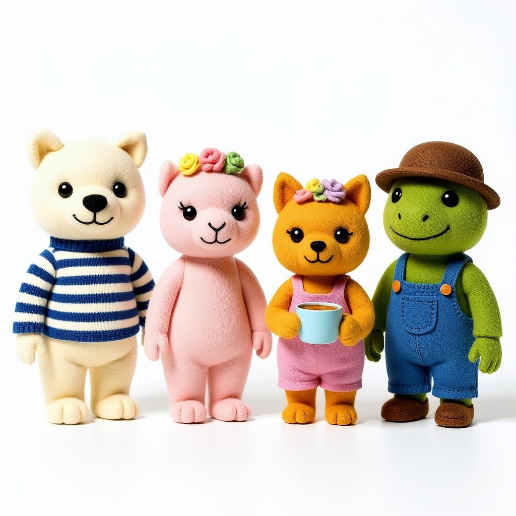 Charming Felted Animals in Contemporary Art Style