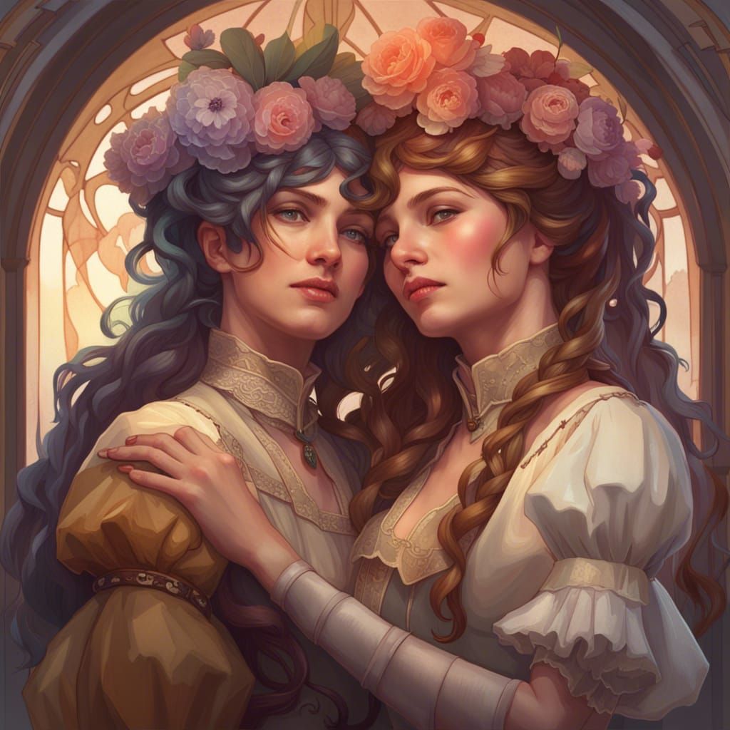 victorian sisters 1 - AI Generated Artwork - NightCafe Creator