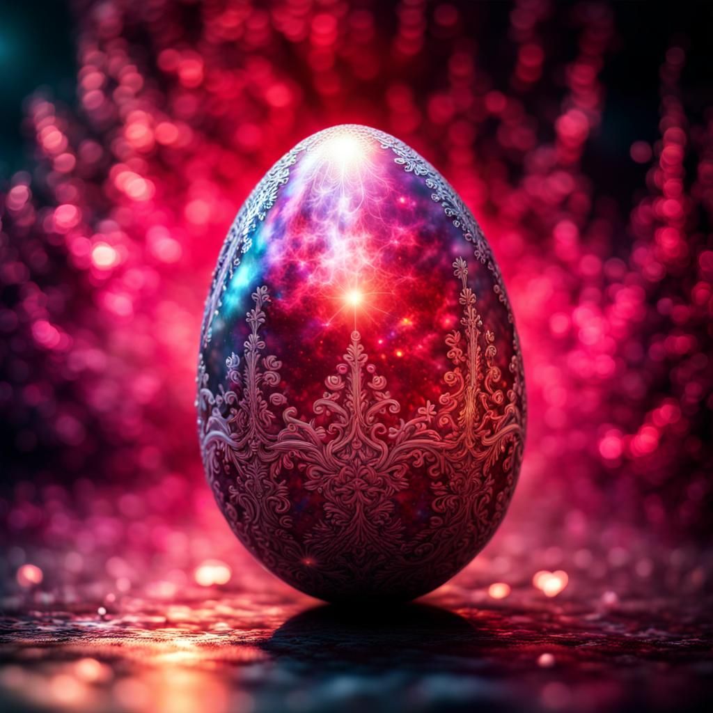 Sparkly red egg  by @Yumemi