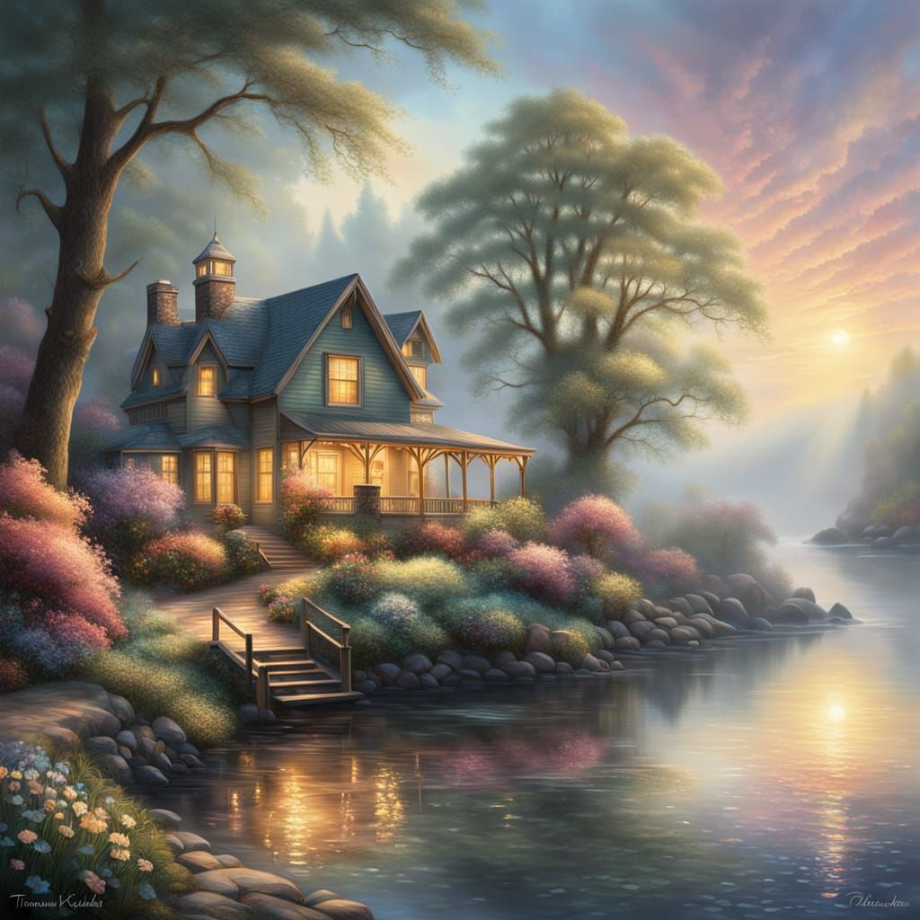 Golden Hour Shoreline Reverie in Hyperrealism