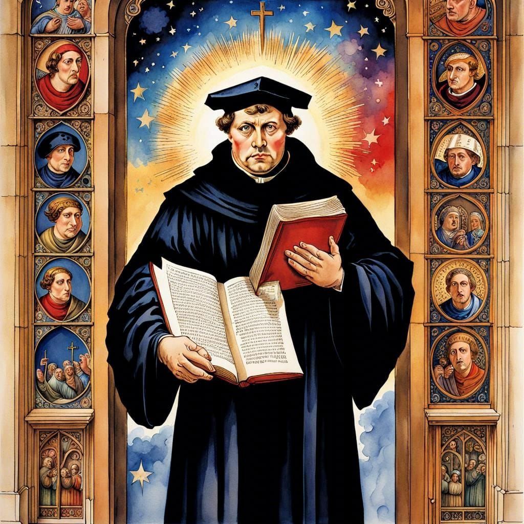 Martin Luther starting the reformation - AI Generated Artwork ...