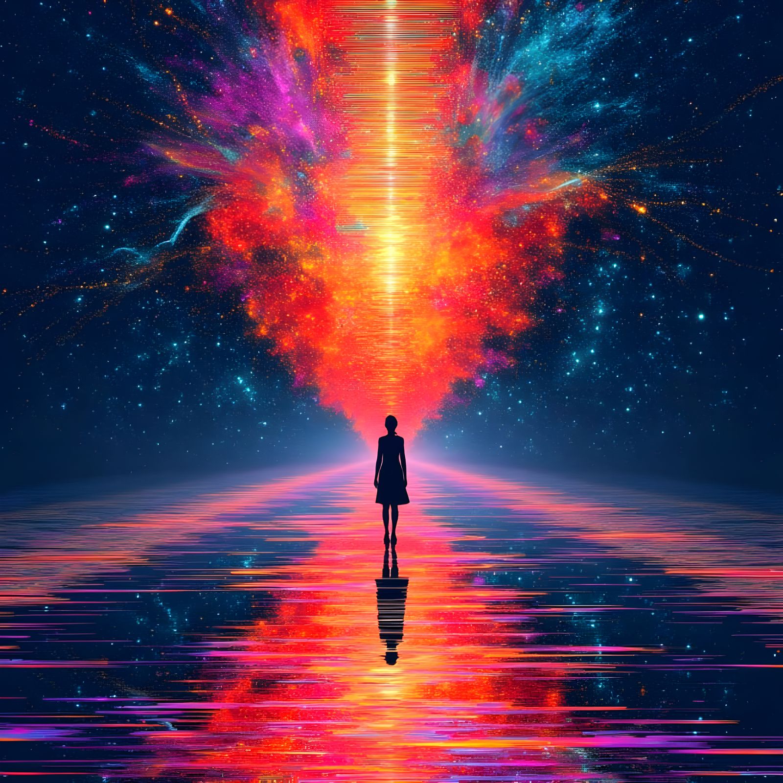 Abstract Energized Fusion in Warm Hues