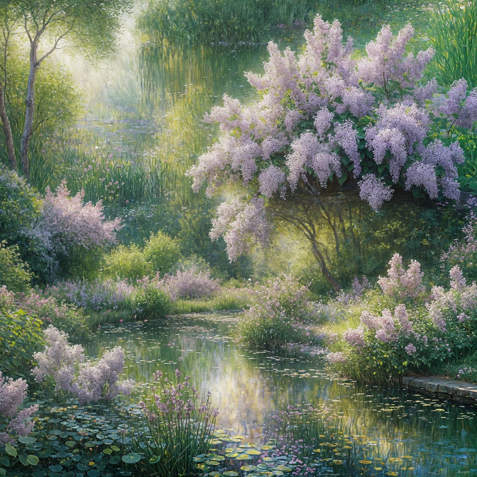 Lilac over the pond  by @SpaceTsunami