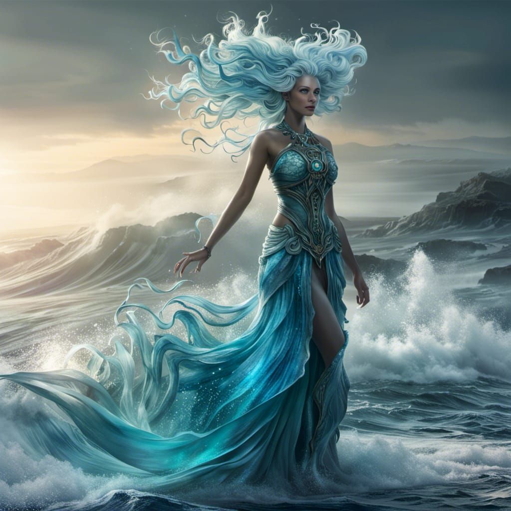 Aphrodite emerging from Sea Foam - AI Generated Artwork - NightCafe Creator