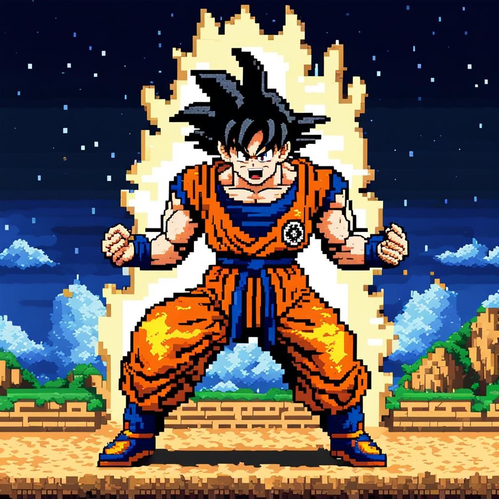 Pixelated Goku  by @LeuGen