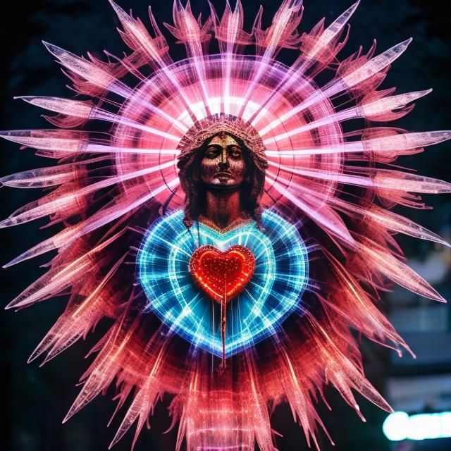  <lora:Joyful:1.0> Sacred heart tattoo