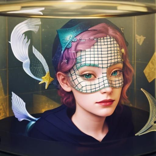 Mermaid inside a Faraday cage - AI Generated Artwork - NightCafe Creator