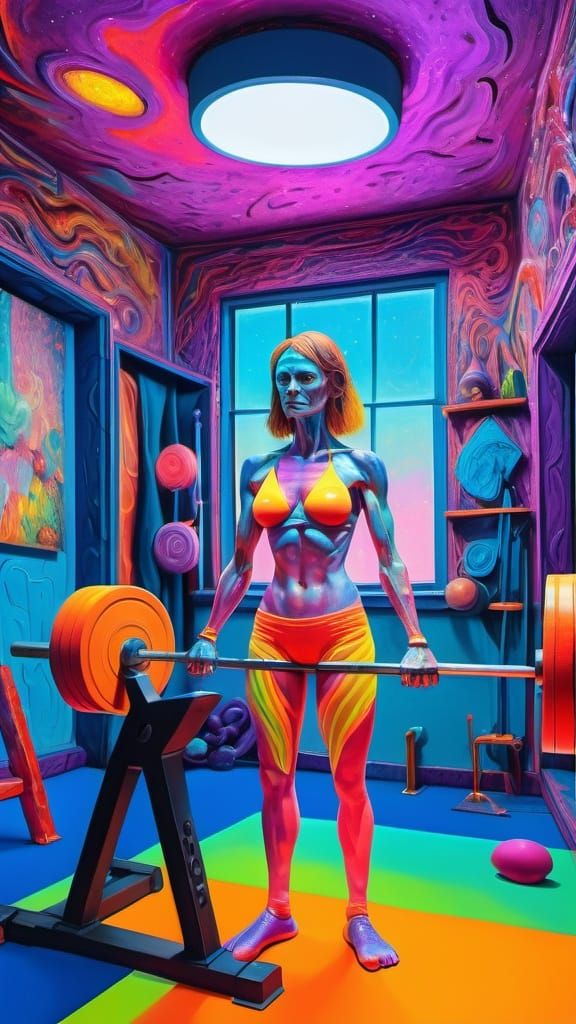 Neon-Lit Workout in 3000