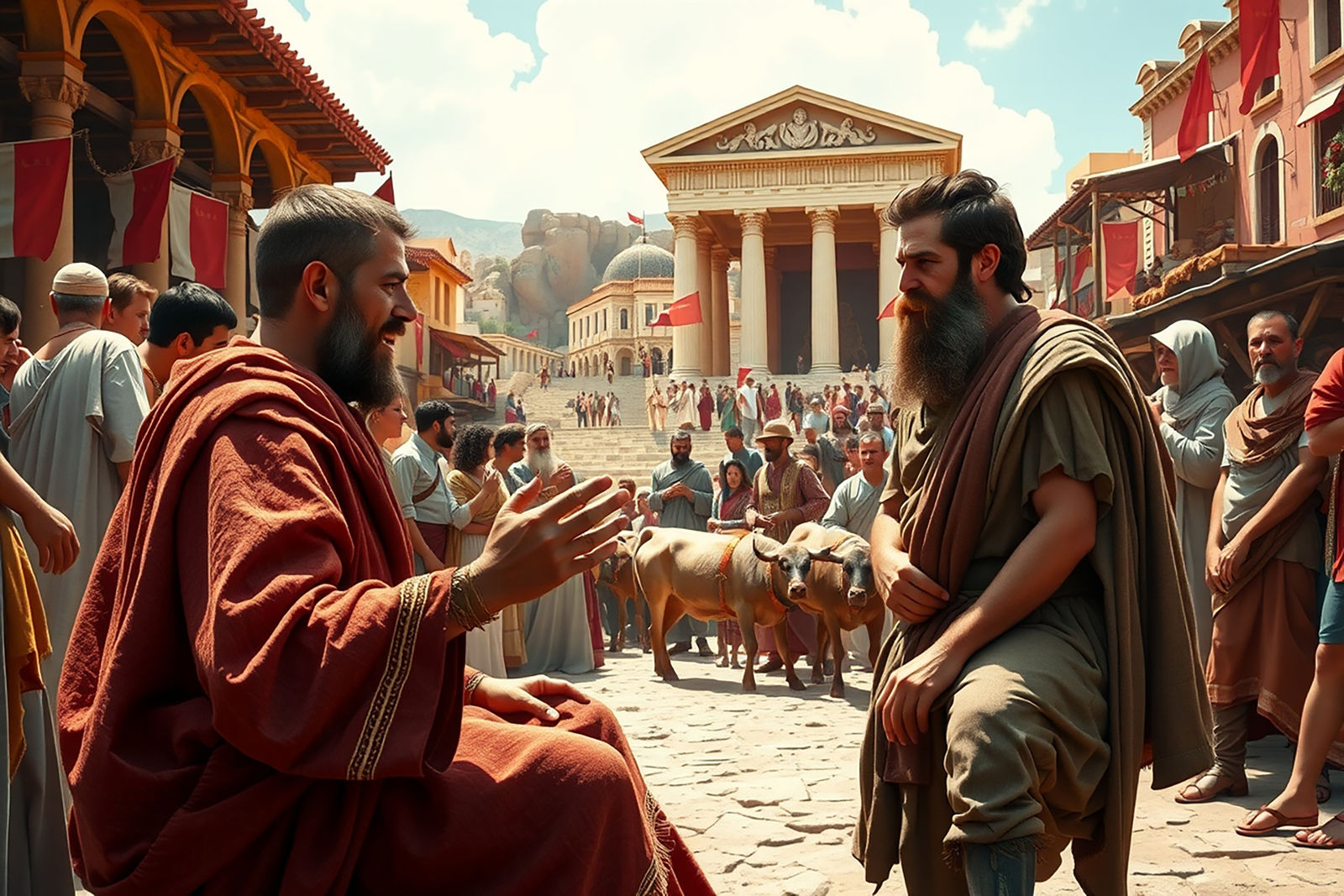 Paul heals a crippled man in Lystra