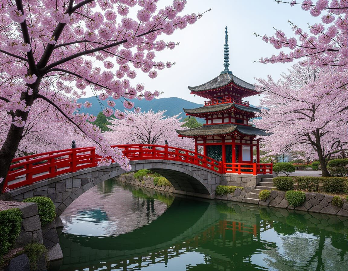 AI Generated Image of Cityscape, Rose, Landscape, Bridge, Pl...