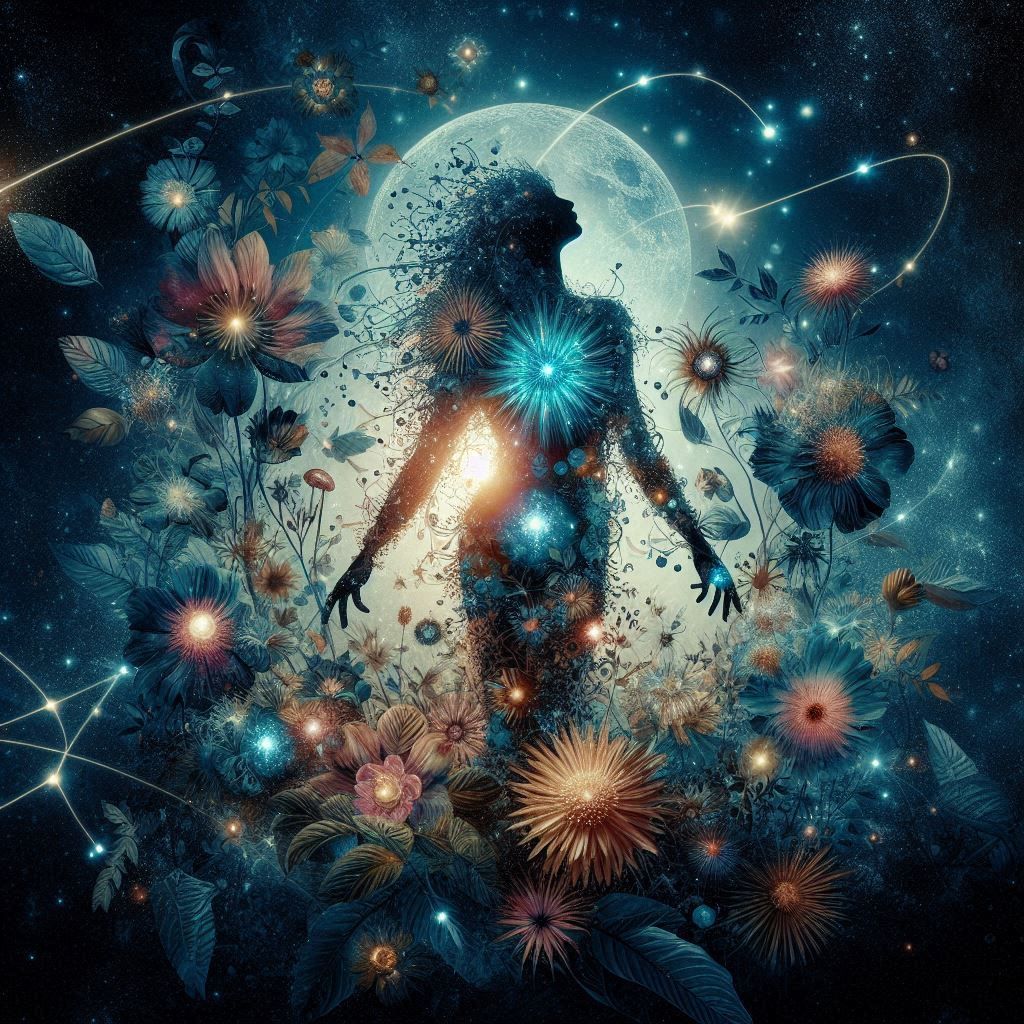 double exposure beautiful fantasy portrait landscape..