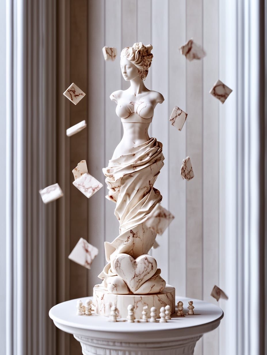 white marble statue
