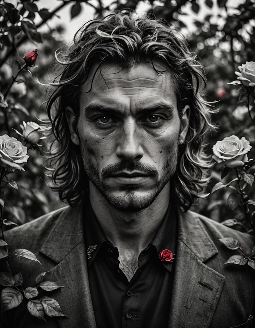 Man with Roses, Color Isolation
