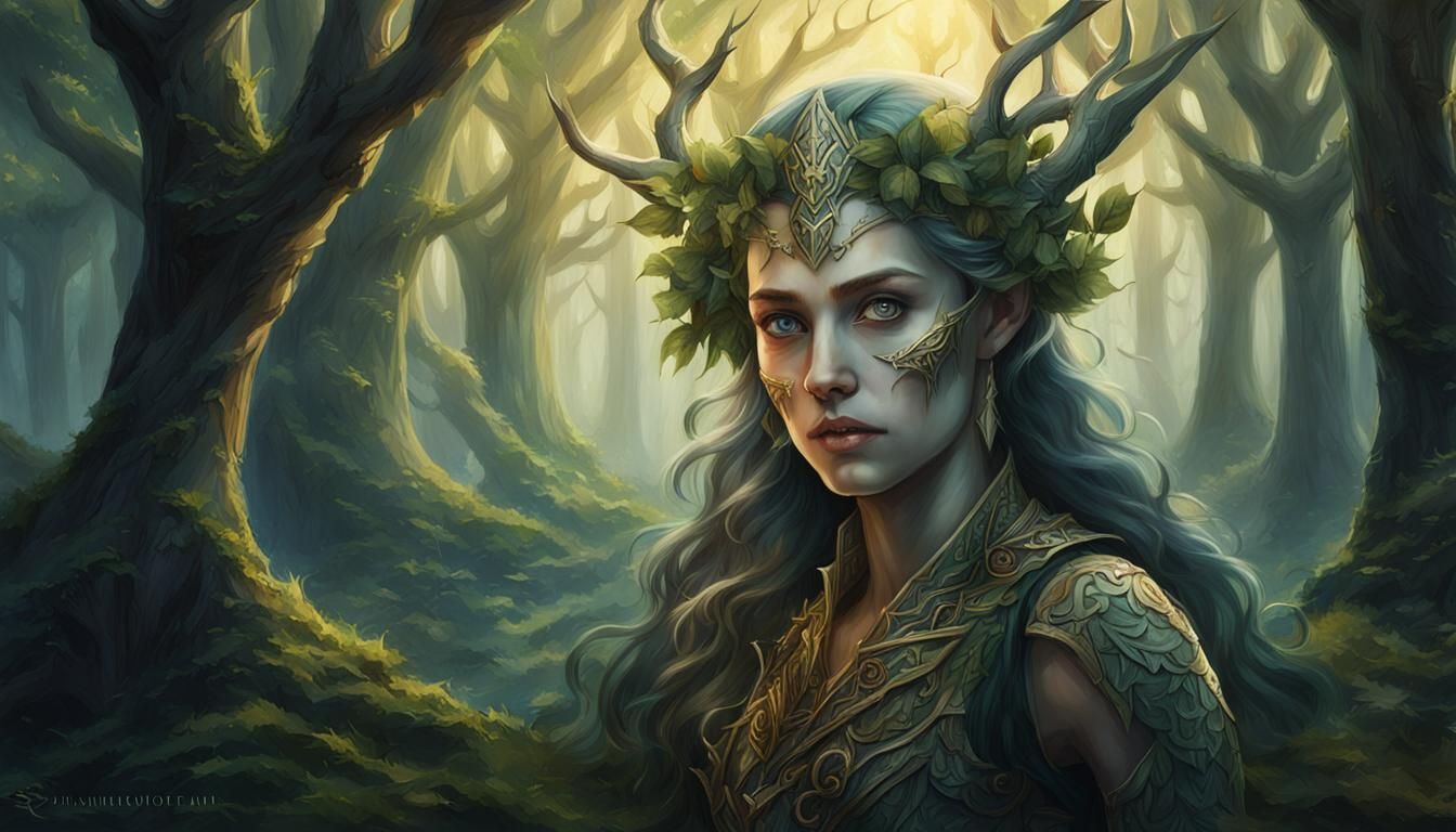 A formal portrait of the last of the wood elf queens