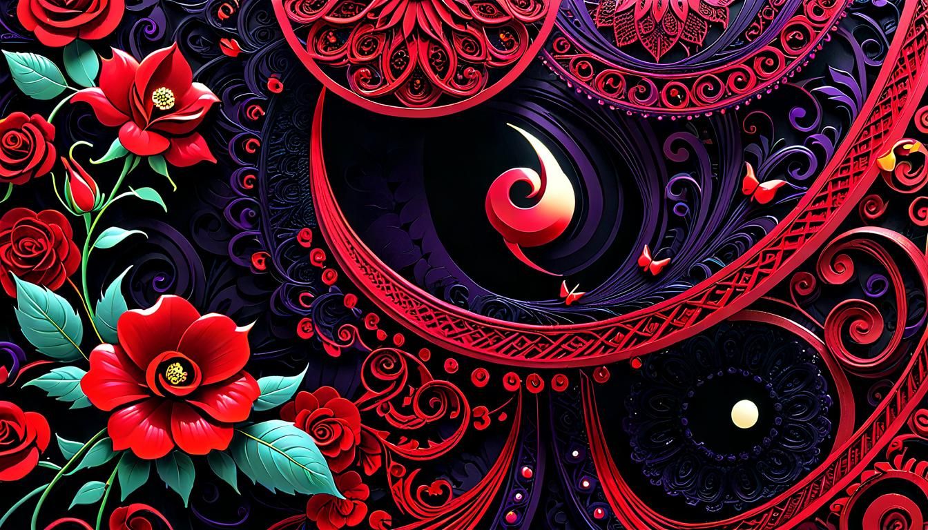 Emojis Expressing Love and Excitement in Intricate Art