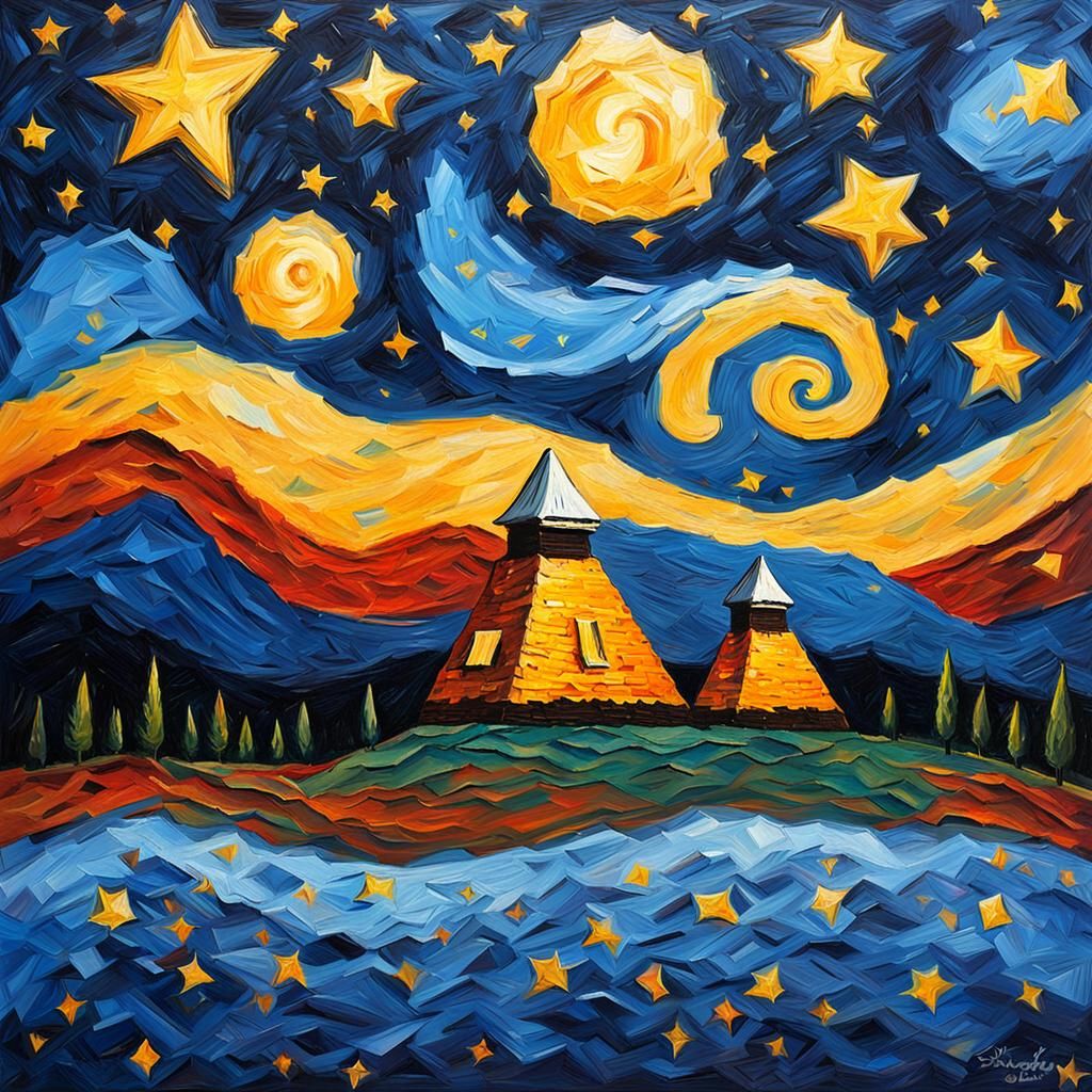 Under the starry night