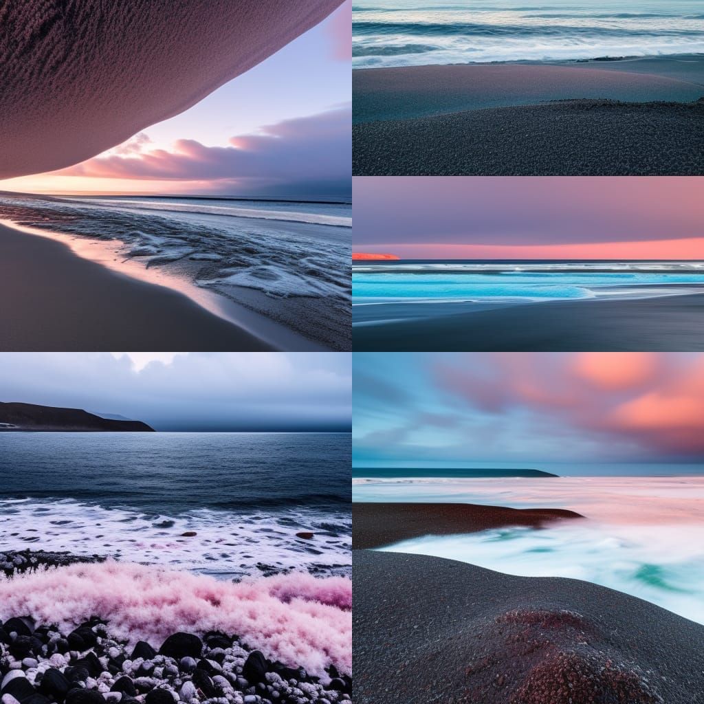 Black sand beach