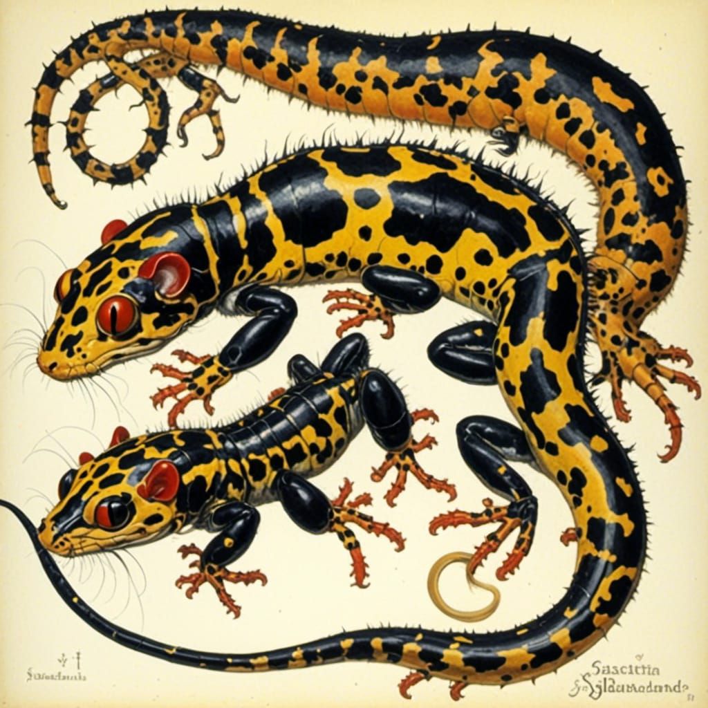 <lora:Chimera Savage:1.0> Fire salamander 