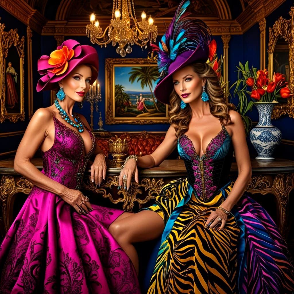 Vibrant Ladies in Opulent Settings