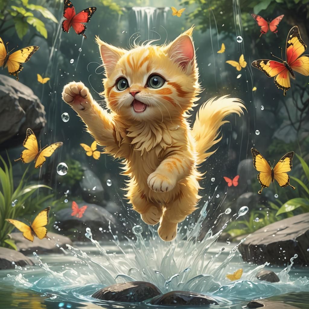 cute kitten jump