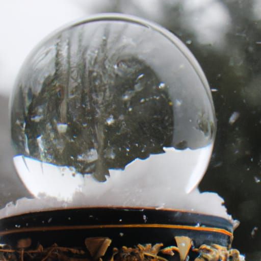 Watching the snow fall through a snow globe