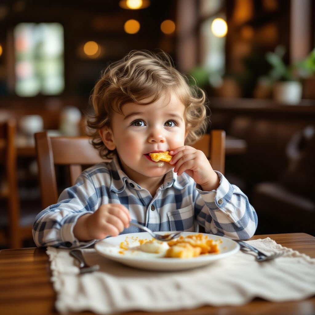 Baby Eating Bamba Snack