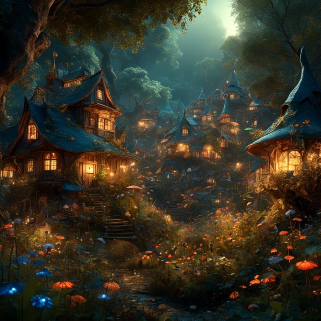 Fairies Village Ai Generated Artwork Nightcafe Creator