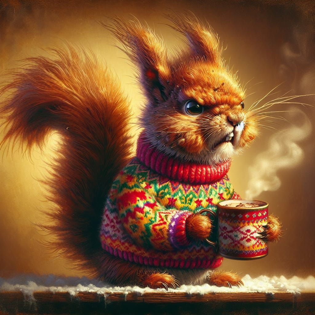 Not happy with his new Christmas sweater  by @Lady Anne