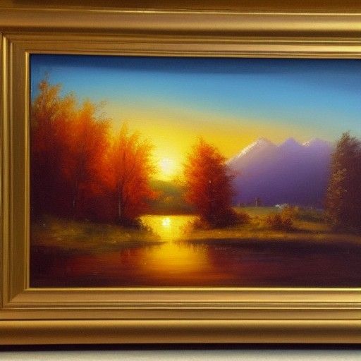 an oil painting of the joys of the morning, amazing landscap...