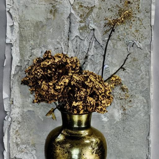 Still life with golden vase