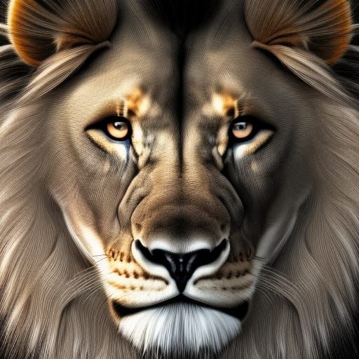 portrait of dark fantas lion - AI Generated Artwork - NightCafe Creator